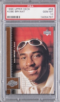 1996/97 Upper Deck #58 Kobe Bryant Rookie Card – PSA GEM MT 10